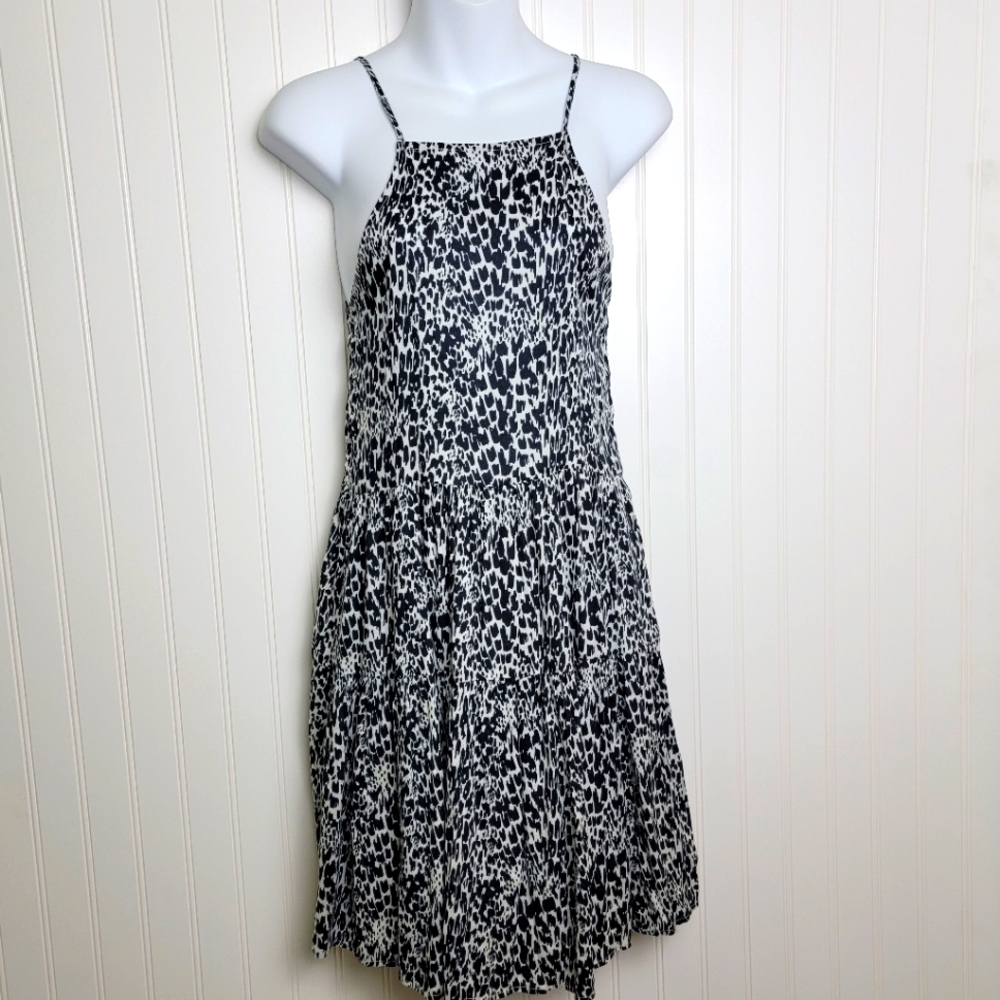 Abercrombie & Fitch navy and white spaghetti strap lace up back dress size xs
